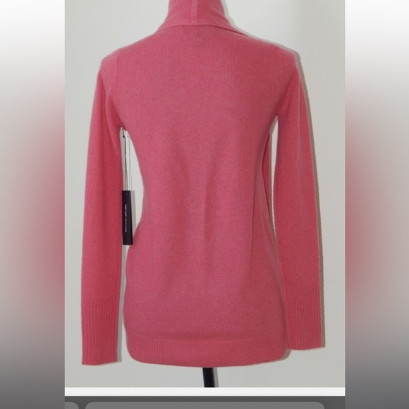 TAHARI CASHMERE sweater cardigan pink barbie - Picture 3 of 5